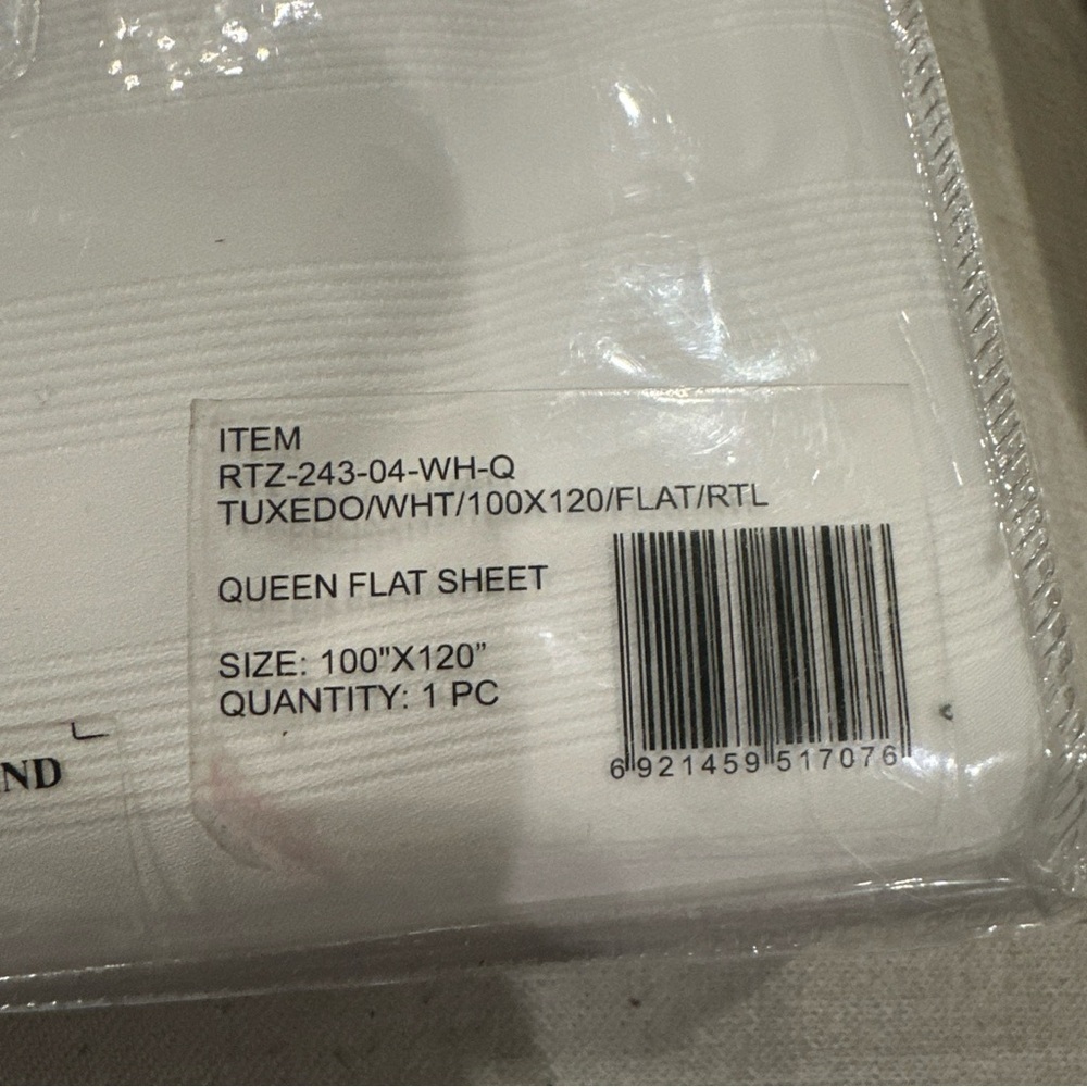 NEW Frette for The Ritz Carlton White Tuxedo Stripe Queen Flat Sheet Luxury 400 - Picture 4 of 4